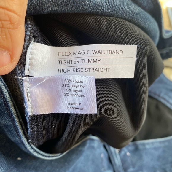 Womens Lane Bryant Plus Size Jeans Blue 26 Tummy Control Dark Stretch Denim Fall - Picture 14 of 15